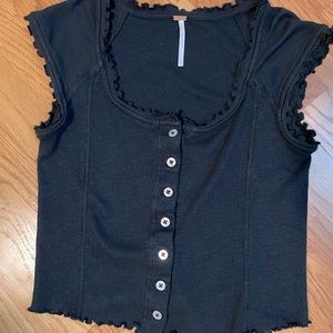 Free People black crop top
